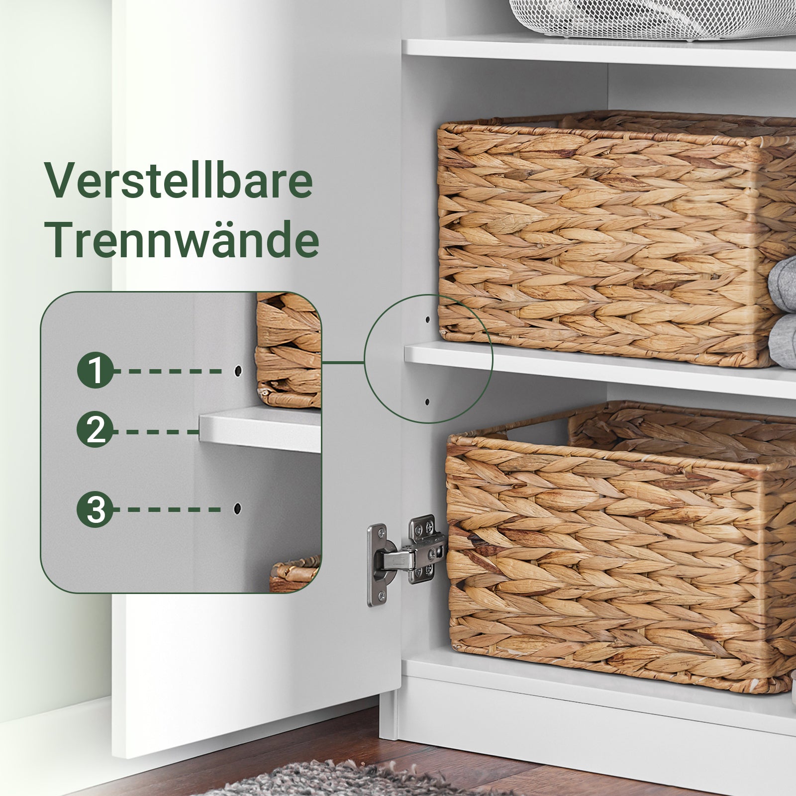 SoBuy | Kleiderschrank mit 2 Türen | Hochschrank | Aufbewahrungsschrank | Weiß | KSB01-W