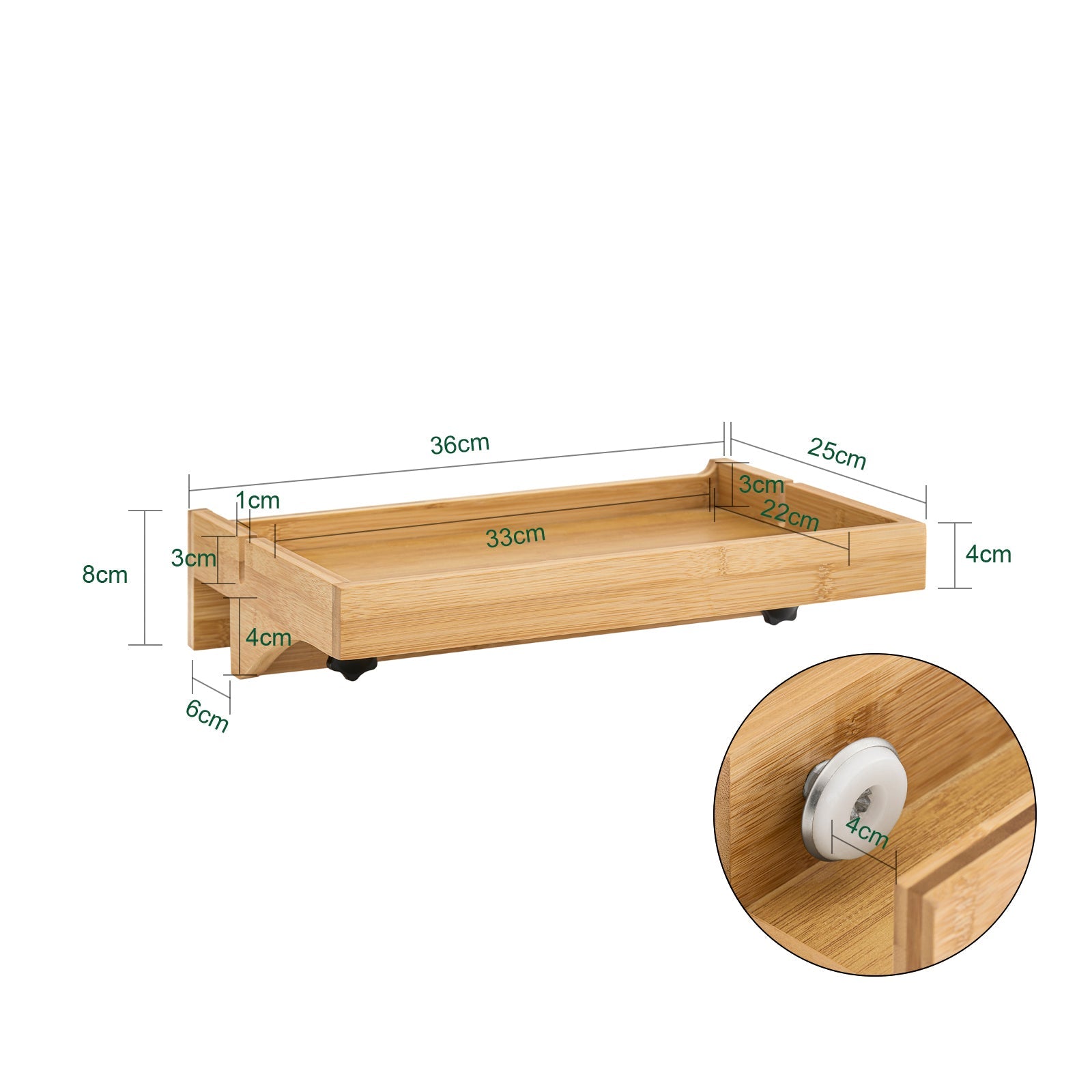 SoBuy | Comodino da letto | con passacavi | comodino in bambù | NKD01-N
