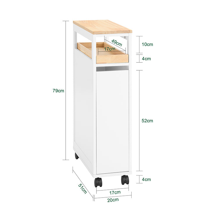 Prevendita | SoBuy | Carrello portaoggetti salvaspazio a 3 cassetti | Carrello da cucina stretto | Carrello per spazi ristretti | NSR11-WN