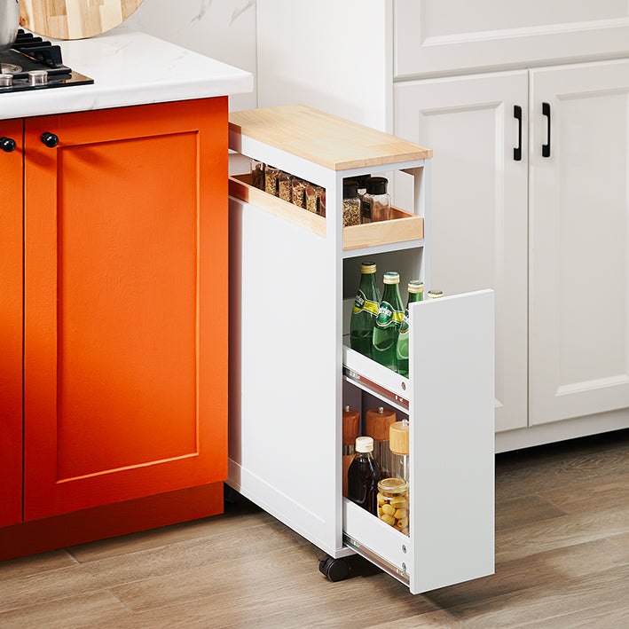 Prevendita | SoBuy | Carrello portaoggetti salvaspazio a 3 cassetti | Carrello da cucina stretto | Carrello per spazi ristretti | NSR11-WN