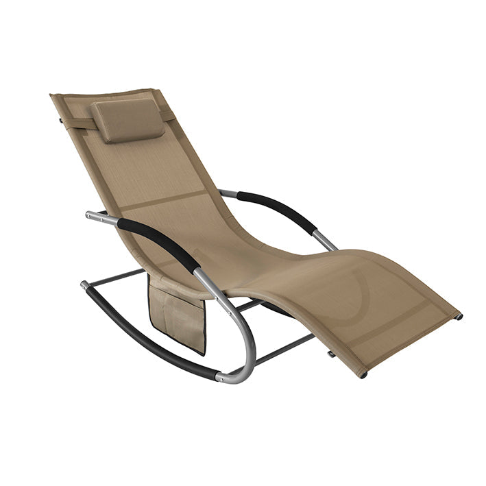 SoBuy Lettino a dondolo per giardini, cortili 63x87x150cm Marrone OGS28-BR
