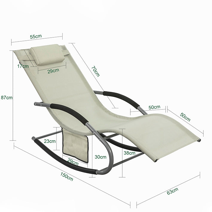 SoBuy Sdraio a dondolo per giardini, cortili 63x87x150cm Beige OGS28-MI