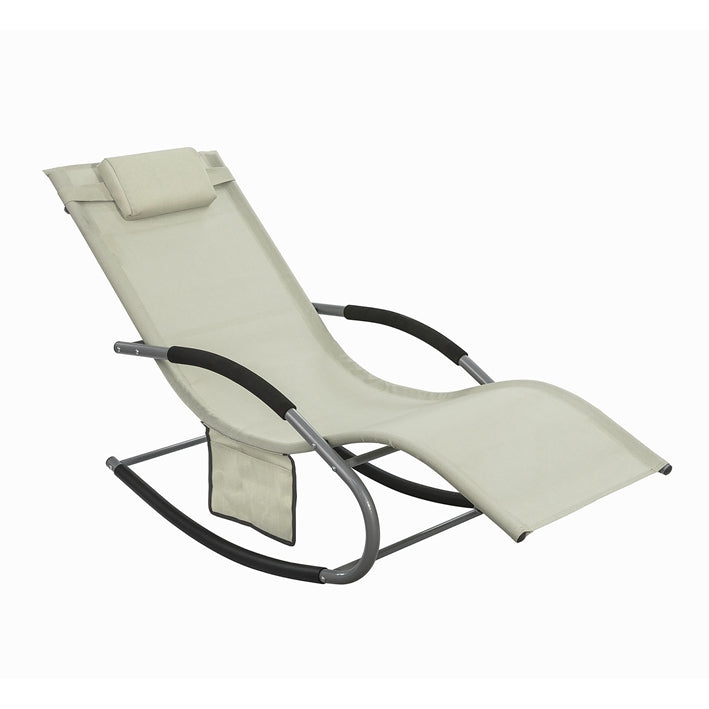 SoBuy Sdraio a dondolo per giardini, cortili 63x87x150cm Beige OGS28-MI