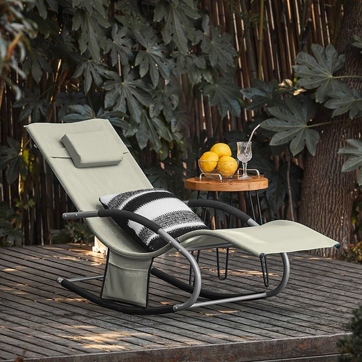 SoBuy Sdraio a dondolo per giardini, cortili 63x87x150cm Beige OGS28-MI