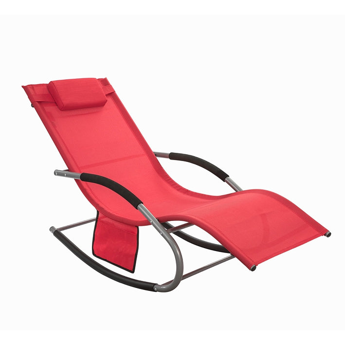 SoBuy Sdraio a dondolo per giardino, cortile 63x87x150cm Rosso OGS28-R
