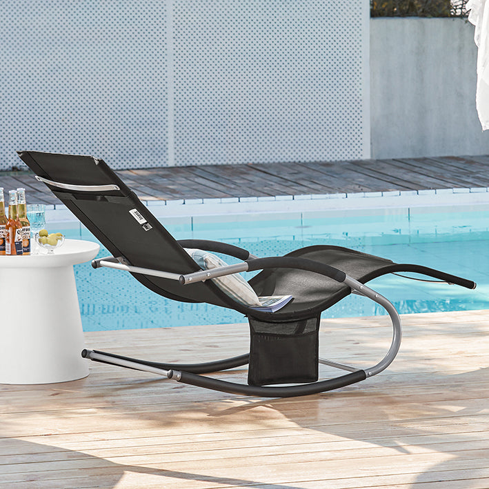SoBuy Lettino prendisole set da 2 sdraio da giardino e da esterno 63x87x150cm Nero OGS28-SCHx2