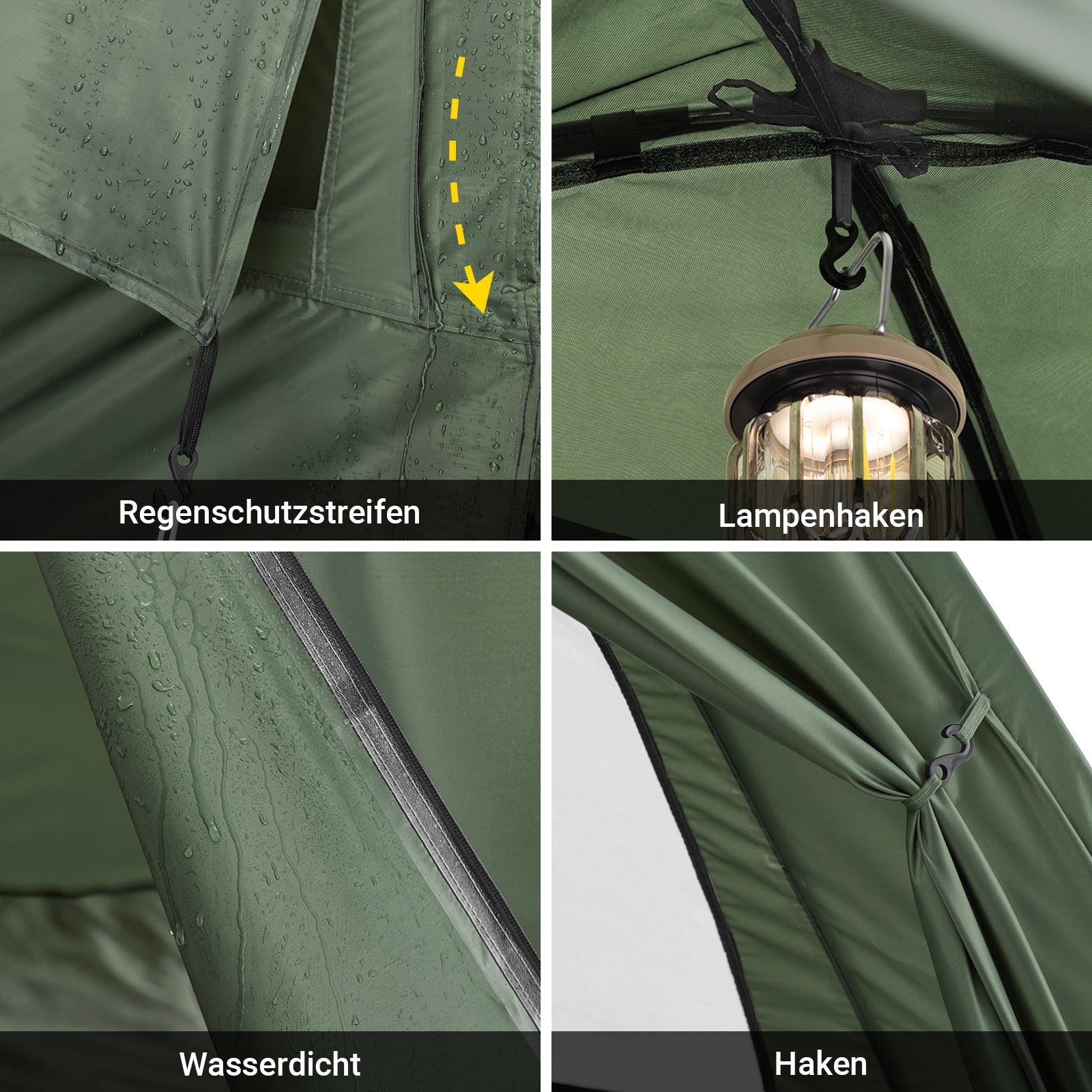 SoBuy 7in1 Zelt Campingzelt 2 Personen Outdoor Feldbett Grün 193x188x145cm OGS32-L-GR