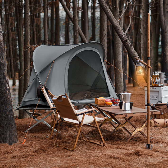 SoBuy tenda 4 in 1 per campeggio brandina tenda 1 persona, outdoor, grigio 194x147x87cm OGS60-HG