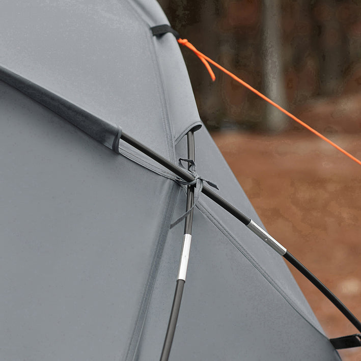 SoBuy Tente 4-en-1 Lit de Camp 2 Personnes Extérieur Gris 194x157x145cm OGS60-L-HG