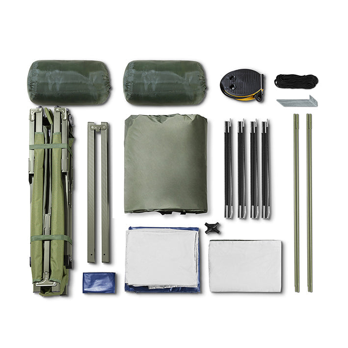 SoBuy | Tenda da campeggio 4in1 | con borsa per il trasporto 2 persone | Verde | 193x145x185cm | OGS61-L-GR