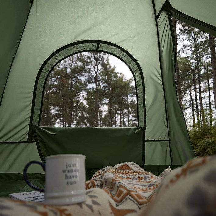 SoBuy | Tenda da campeggio 4in1 | con borsa per il trasporto 2 persone | Verde | 193x145x185cm | OGS61-L-GR