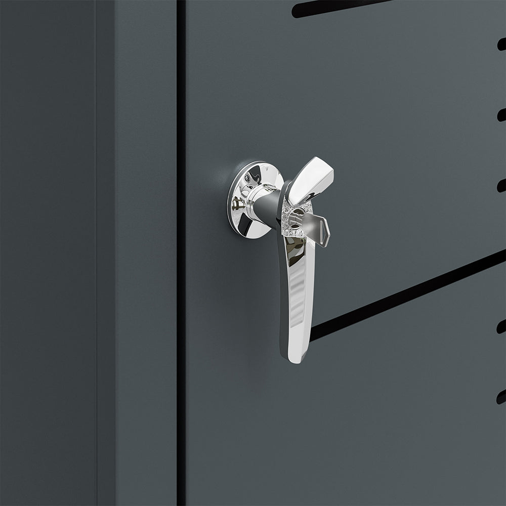 SoBuy | Mülltonnenbox 2er 240l Metall abschließbar Dunkelgrau | OGS64-DG
