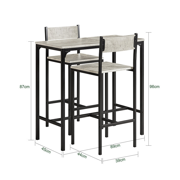 SoBuy | Tavolo da bar con 2 sgabelli | Set da bar | 3 pezzi | OGT03-HG