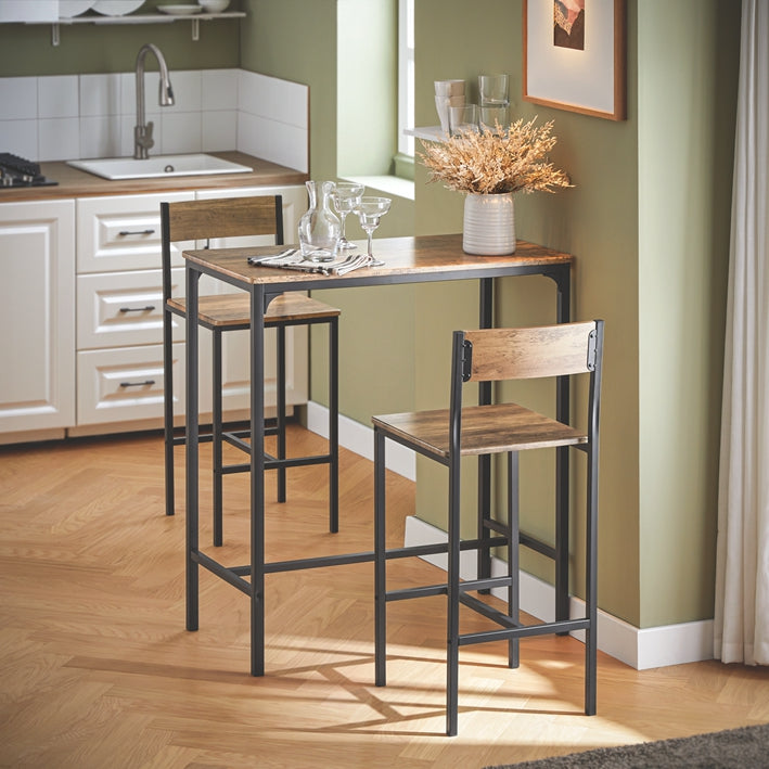 SoBuy | Tavolo da bar con 2 sgabelli | Set tavolo da bar | 3 pezzi | OGT03-XL