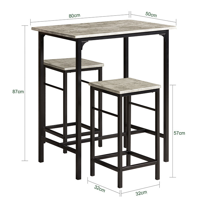 SoBuy | Tavolo da bar con 2 sgabelli | Set da bar | 3 pezzi | OGT10-HG