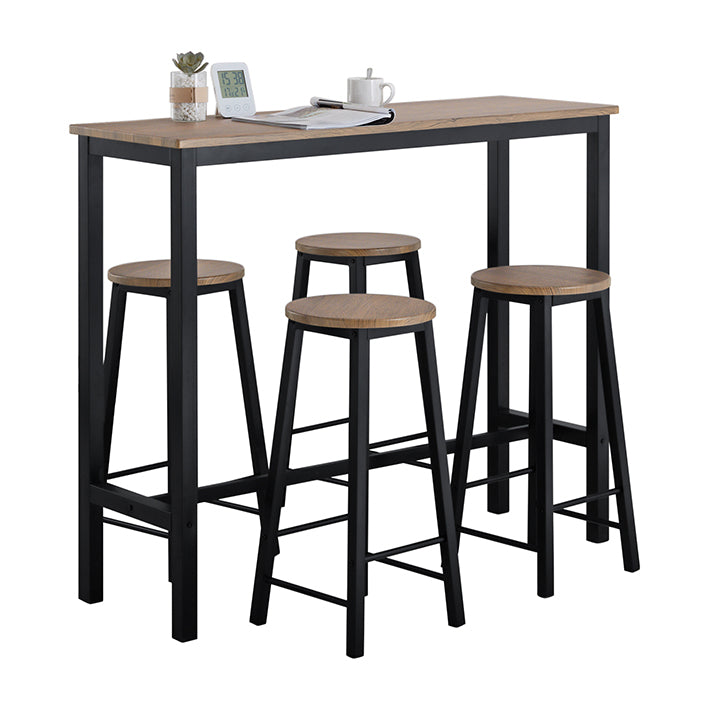 SoBuy | Tavolo da bar con 4 sgabelli | Set tavolo da bar | Tavolo alto | 5 pezzi | OGT22-SCH