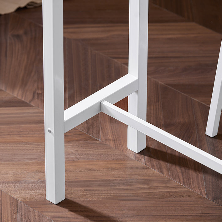 SoBuy | Table de bar 5 pièces avec 4 tabourets | Ensemble table à manger | Table haute | Blanc-nature | OGT22-WN