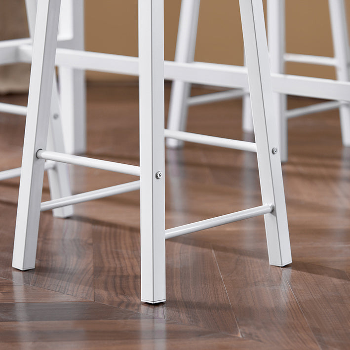 SoBuy | Table de bar 5 pièces avec 4 tabourets | Ensemble table à manger | Table haute | Blanc-nature | OGT22-WN