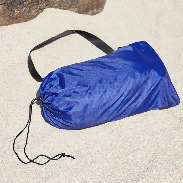 SoBuy | Tenda da spiaggia in Lycra con 2 pali in alluminio | Vela parasole | Conchiglia da spiaggia | Blu scuro | OZT01-DB
