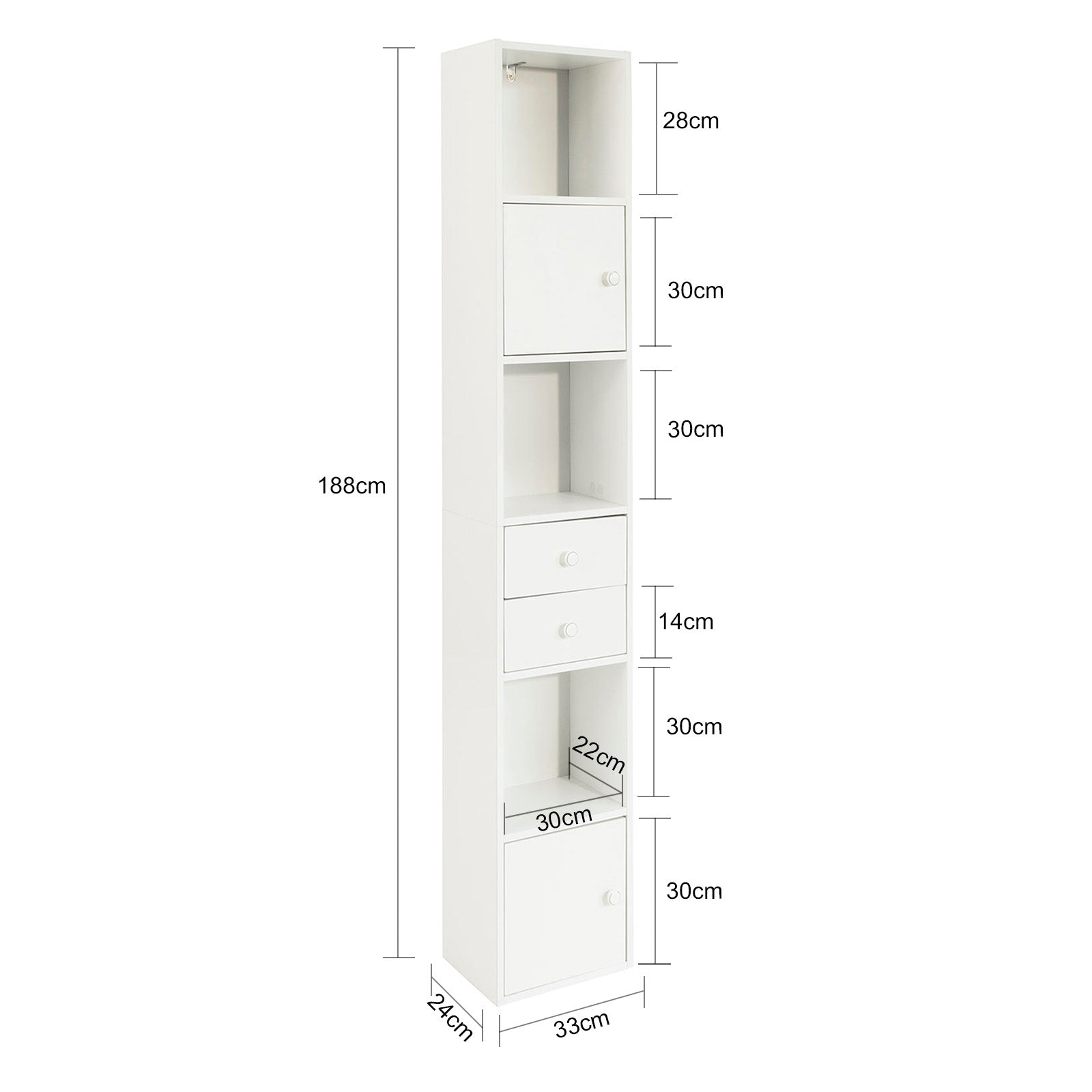 SoBuy | Scaffale con cassetti | Libreria | Scaffale autoportante in legno | STR10-W
