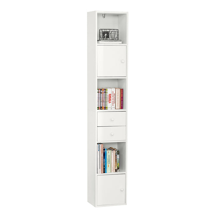 SoBuy | Scaffale con cassetti | Libreria | Scaffale autoportante in legno | STR10-W