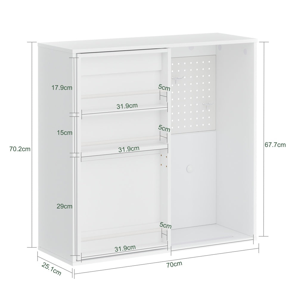 SoBuy | Wandschrank Weiß hängend mit offenen Fächern | STR16-W