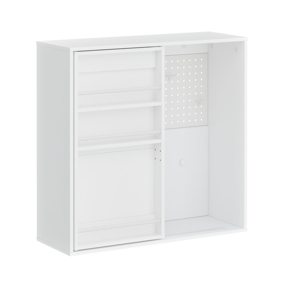 SoBuy | Wandschrank Weiß hängend mit offenen Fächern | STR16-W