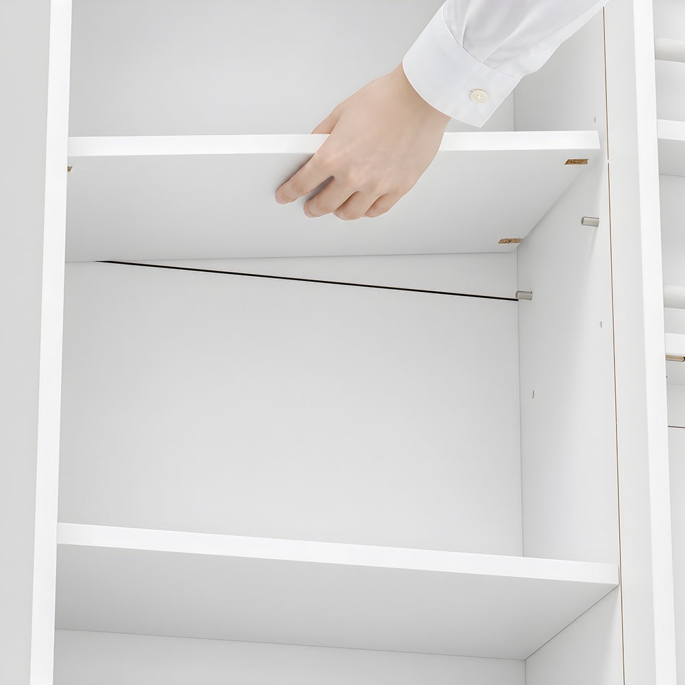 SoBuy | Wandschrank Weiß hängend mit offenen Fächern | STR16-W