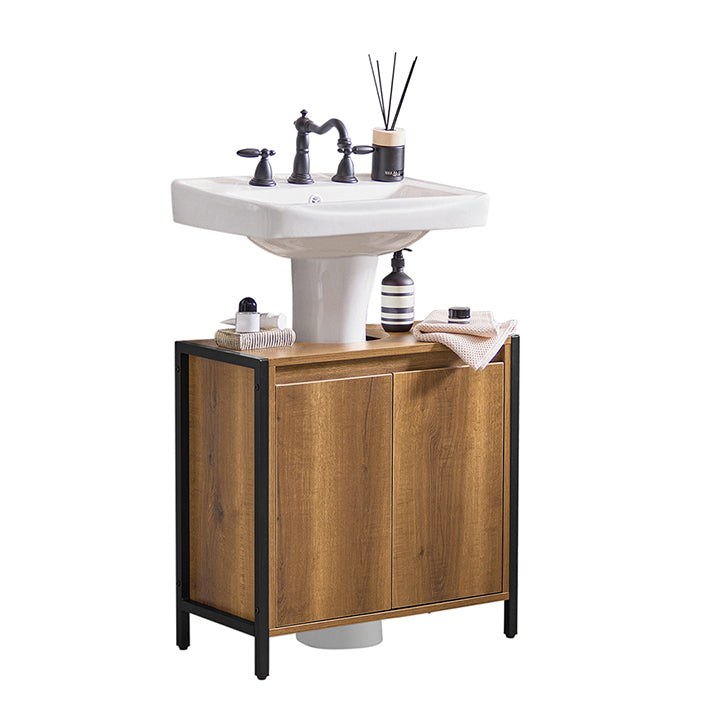 SoBuy | Meuble-lavabo | Armoire de salle de bain | Lavabo | BZR63-II-PF