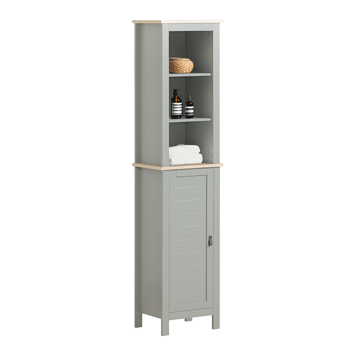 SoBuy | Armoire de salle de bain haute | Meuble de salle de bain | Étagère de salle de bain | Unité de rangement pour salle de bain | BZR68-HG
