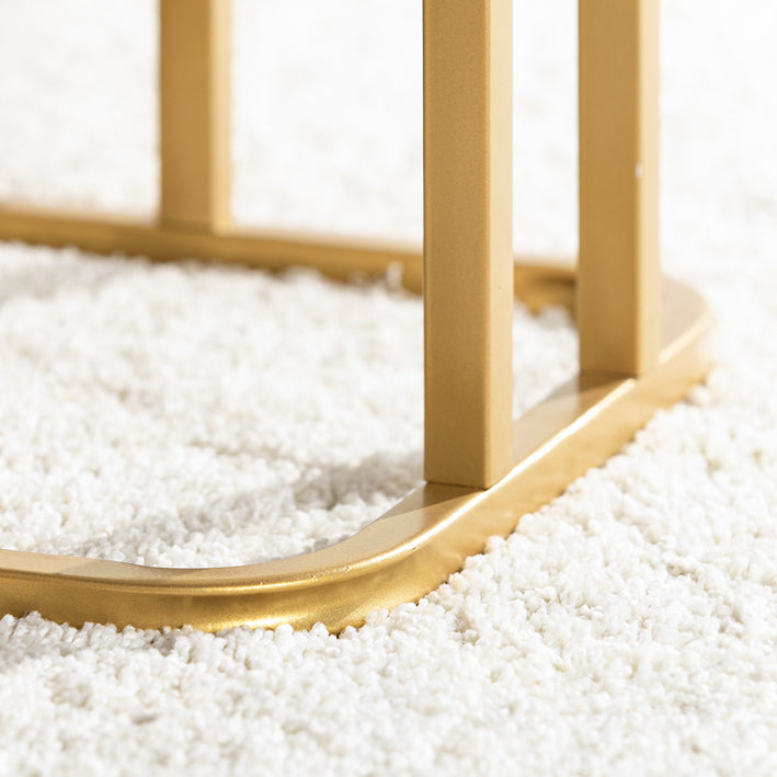 SoBuy | Table d'appoint | Table basse avec structure en métal doré | Canapé | FBT110-G