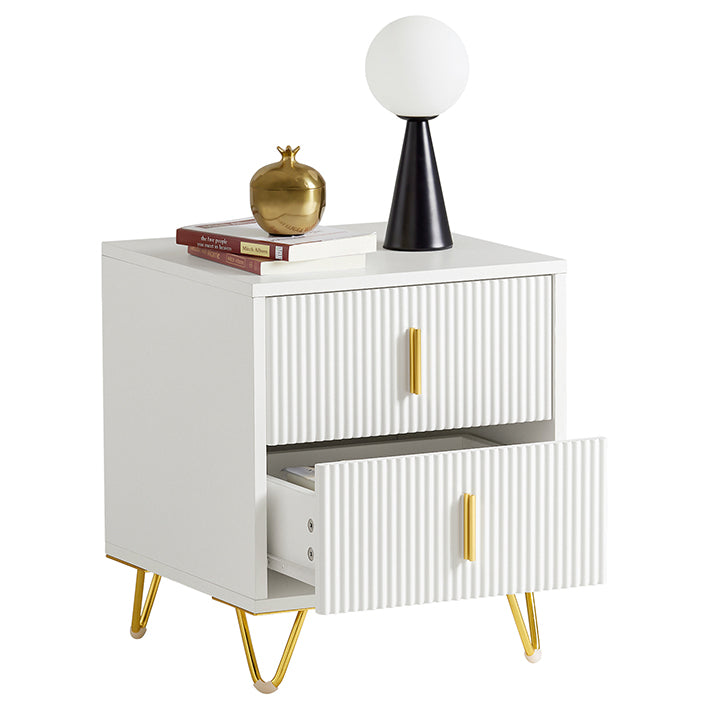 SoBuy | Table de chevet à 2 tiroirs | Table d'appoint | Table de canapé | Blanche | FBT115-W