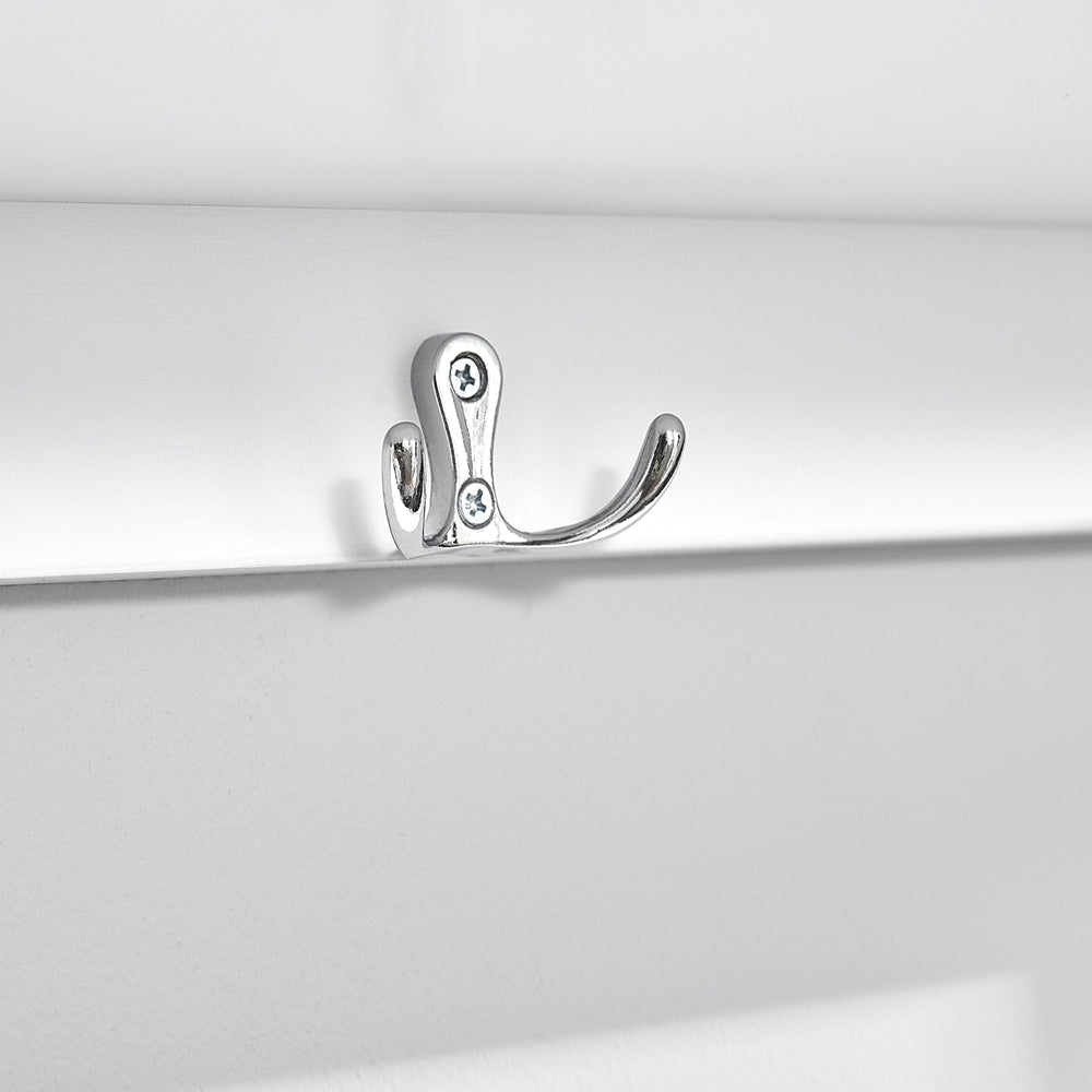 SoBuy | Porte-manteau mural | Étagère suspendue | Porte-manteau d'entrée blanc | FHK19-W