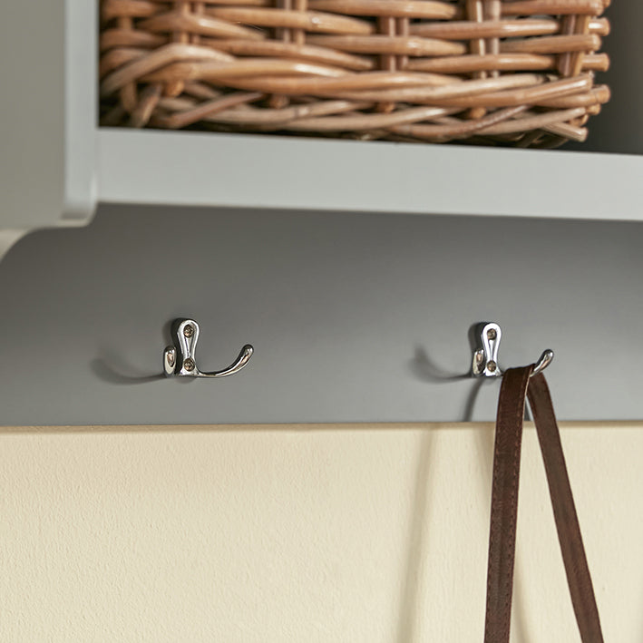 SoBuy | Porte-manteau mural | Étagère suspendue | Porte-manteau d'entrée gris clair | FHK28-HG