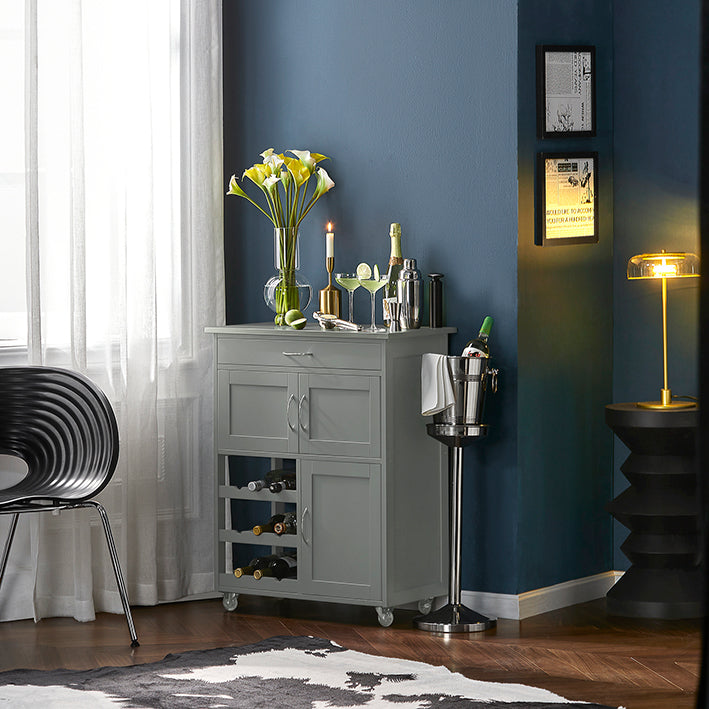 Chariot de service SoBuy avec étagères à bouteilles, chariot de cuisine gris clair 67 x 86 x 38 cm FKW45-HG