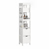 SoBuy | Bad Hochschrank | Badschrank Weiß | Badezimmermöbel Landhaus | FRG126-W