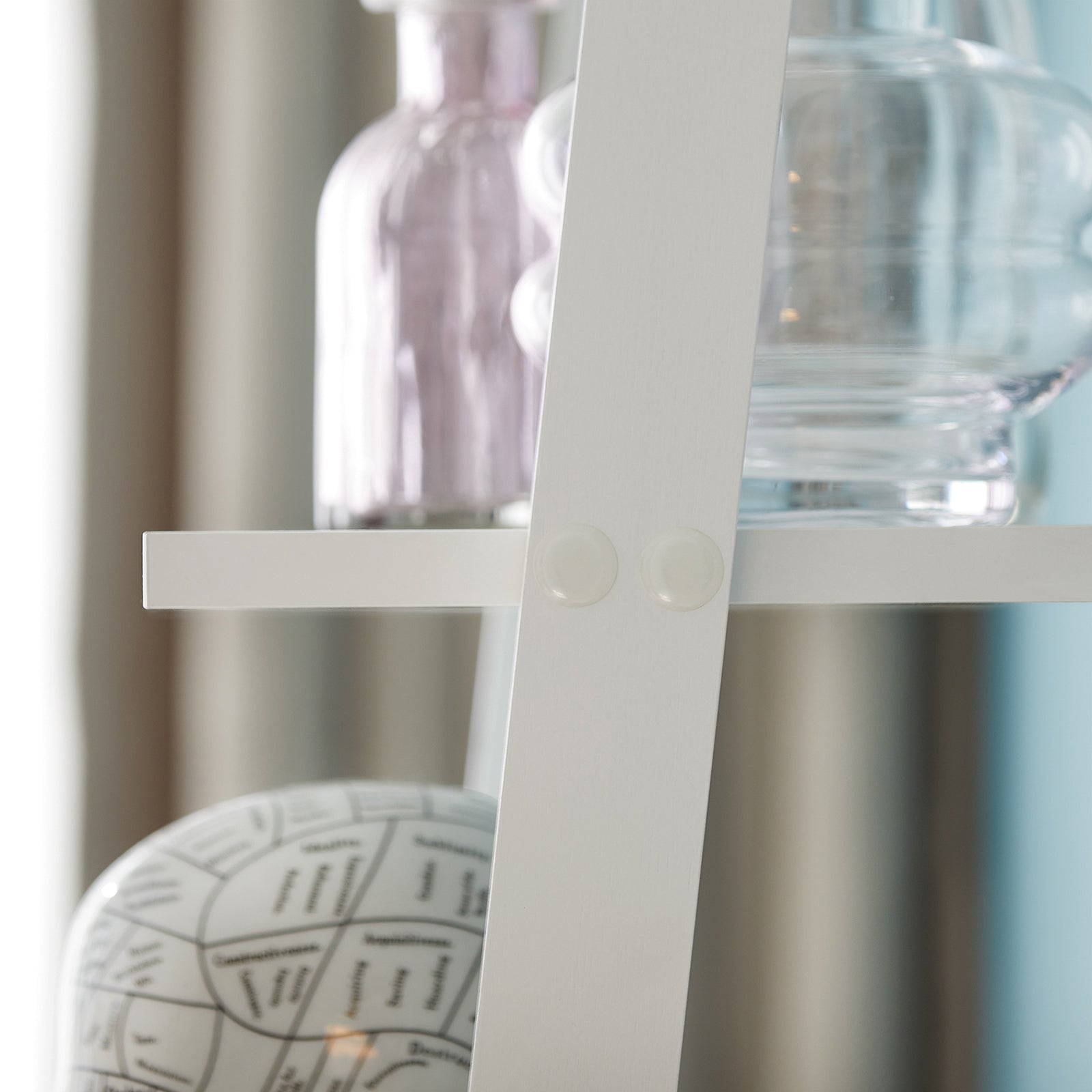 SoBuy | Étagère échelle | Étagère d'escalier | Étagère de salle de bain blanche | FRG15-W