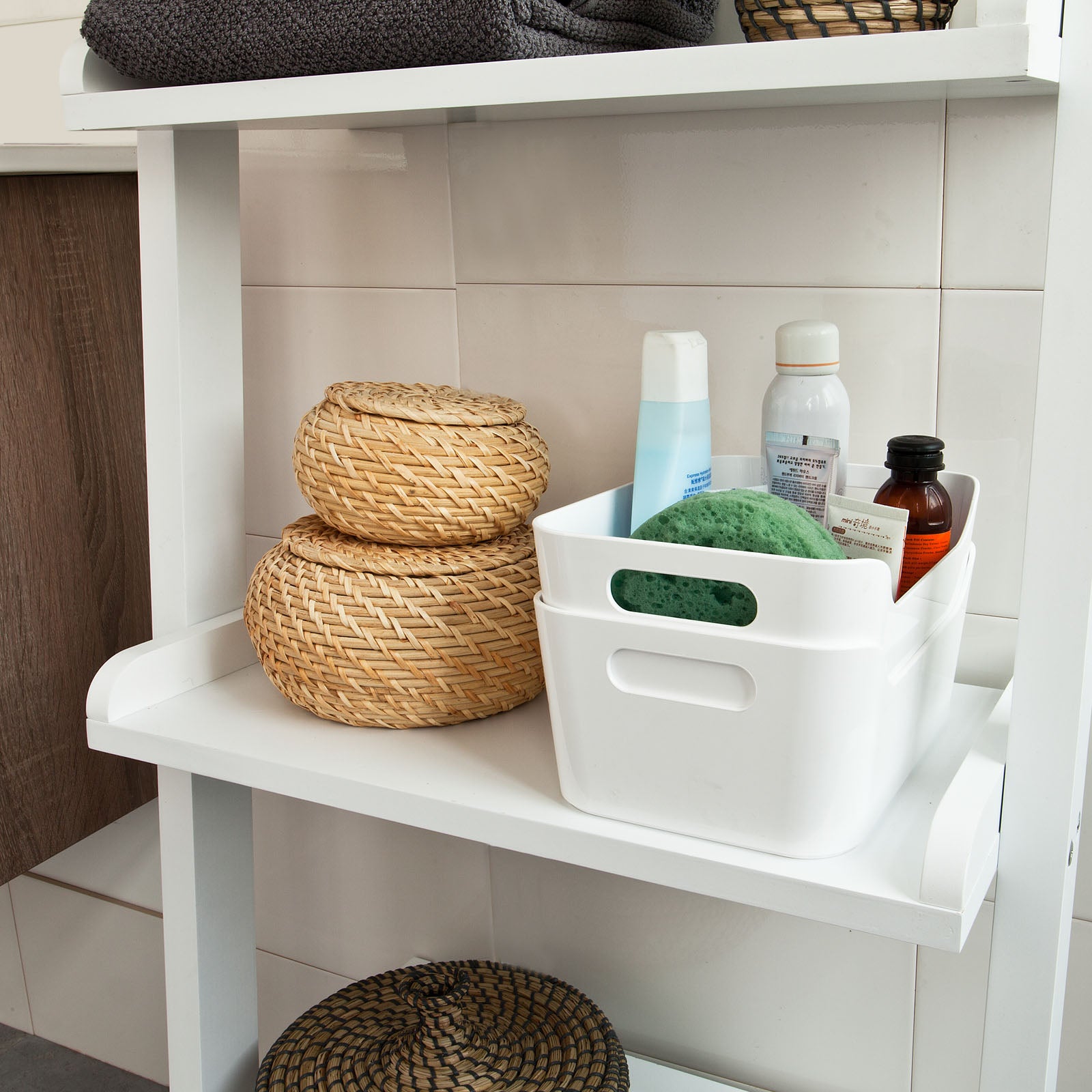 SoBuy | Étagère échelle | Échelle décorative blanche | Étagère d'escalier | FRG17-W