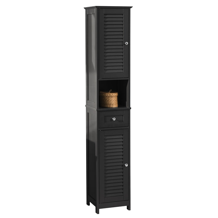 SoBuy | Armoire de salle de bain haute | Meuble de salle de bain | Étagère de salle de bain grise | FRG236-DG