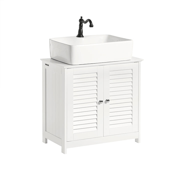 SoBuy | Meuble-lavabo | Armoire de salle de bain blanche | FRG237-W