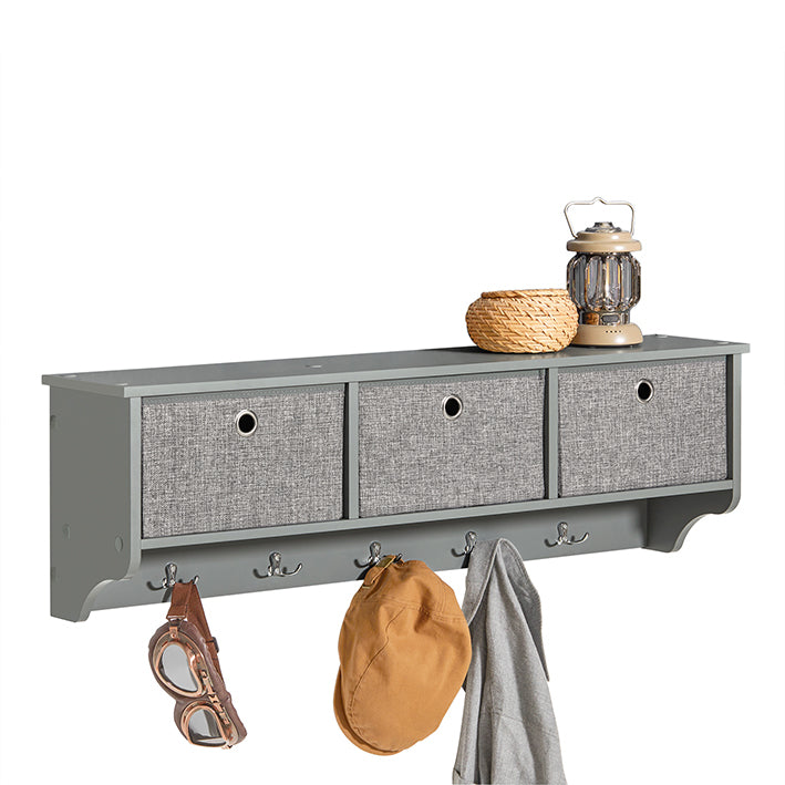 SoBuy | Wandgarderobe | Kleiderhaken | Flurgarderobe Hellgrau | FRG282-HG