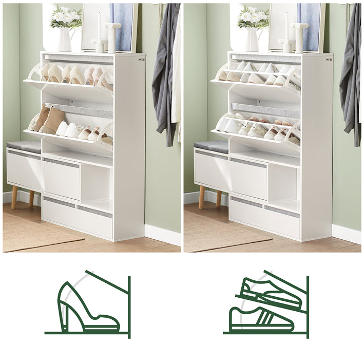 SoBuy | Meuble à chaussures | Rangement pour chaussures | Blanc | FSR134-W