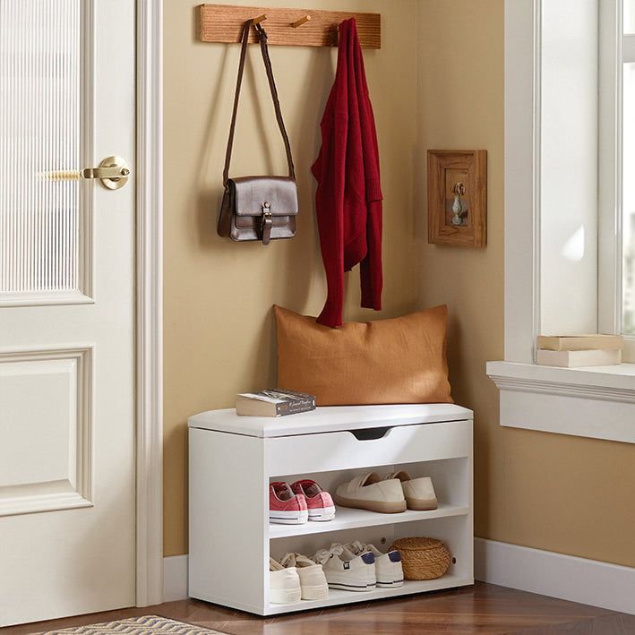 SoBuy | Banc à chaussures avec siège | Étagère à chaussures blanche | FSR25-W