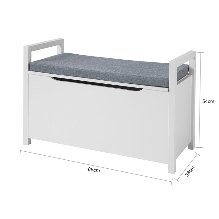 SoBuy | Coffre à chaussures à rabat | Banc | Coffre à jouets | Blanc | FSR76-W