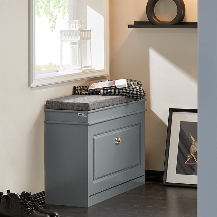 SoBuy | Meuble à chaussures | Banc à chaussures | Coffre à chaussures | Rangement à chaussures Gris clair | FSR82-L-HG