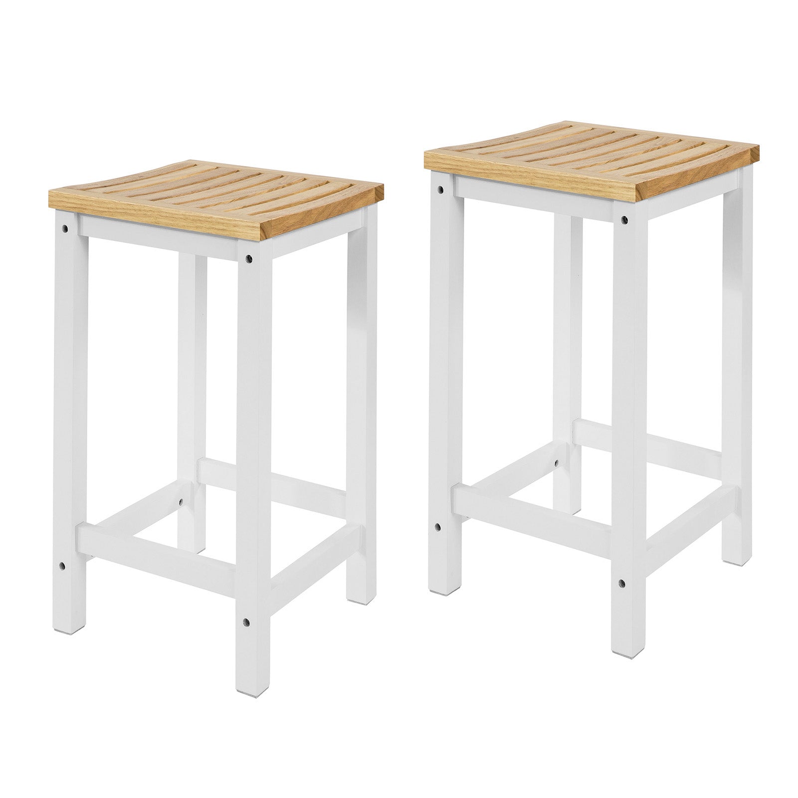 SoBuy | Lot de 2 tabourets | Chaises en bois | Chaises de cuisine | Hauteur d'assise : 61 cm | FST29-WNx2