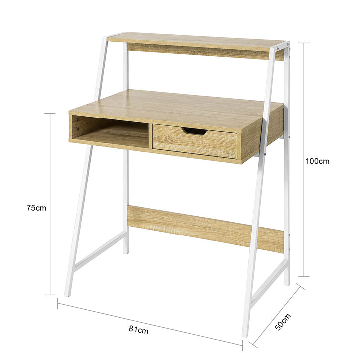 SoBuy | Bureau | Bureau de travail | Table de travail | Blanc naturel | FWT63-N