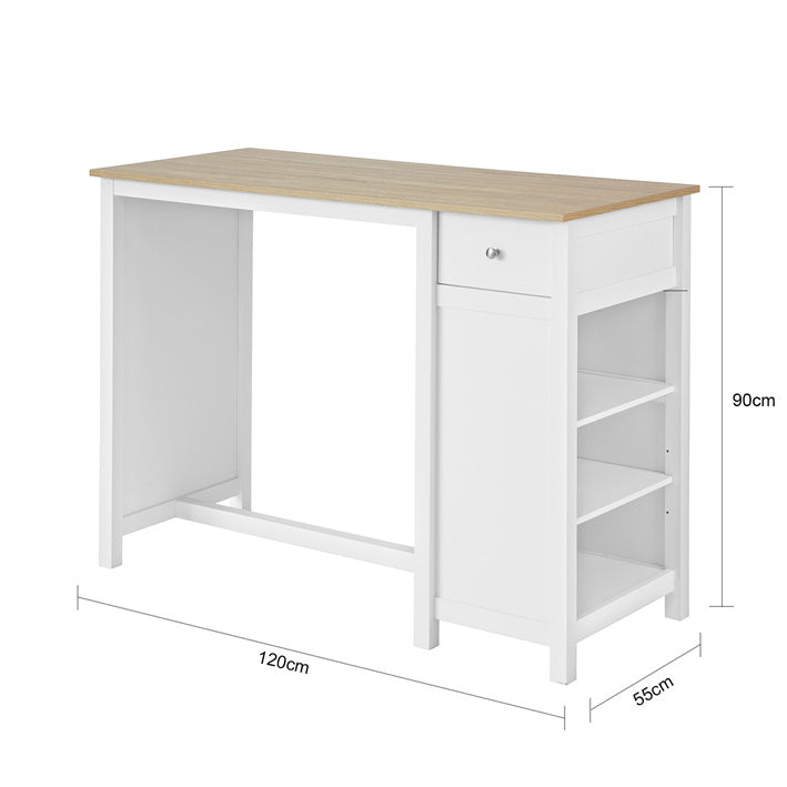 Vorverkauf | SoBuy | Bartisch | Kücheninsel | Küchentisch | weiß-Natur | FWT64-WN