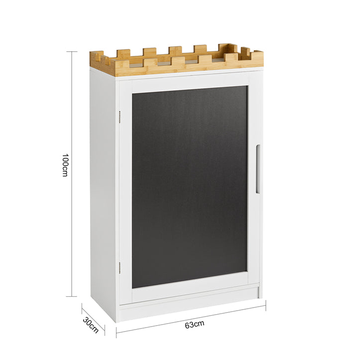 SoBuy | Kinderregal mit Tafel | Aufbewahrungsschrank | Kinderzimmer | KMB43-W