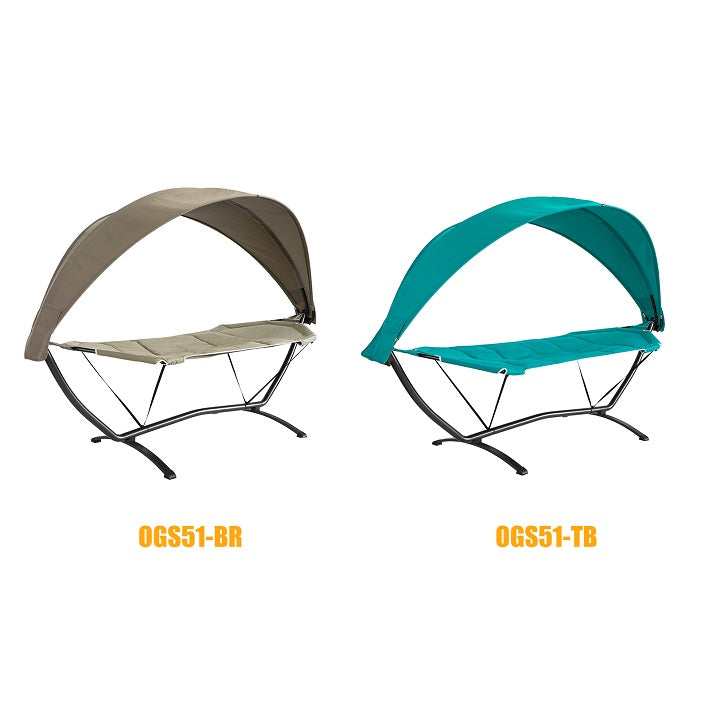 SoBuy | Hamac avec support | Support de hamac avec pare-soleil | Porte-hamac | OGS51-BR